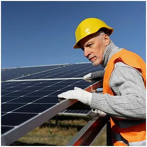 person with solar