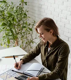 Girl writting